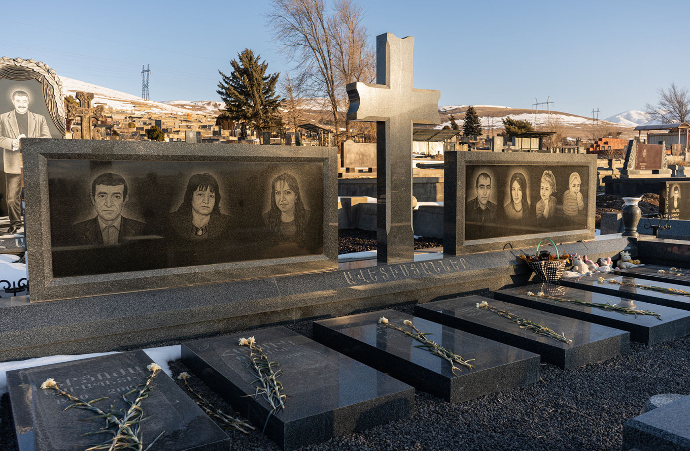 
					Members of the Avetisyan family were buried in a graveyard in the countryside near Gyumri.					 					Brawley Benson				