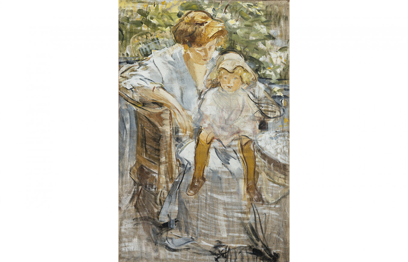 
										 					“Portrait of my Wife with our Son on Her Knees” by Mikhail Shemyakin, 1910 / Museum of Russian Impressionism				