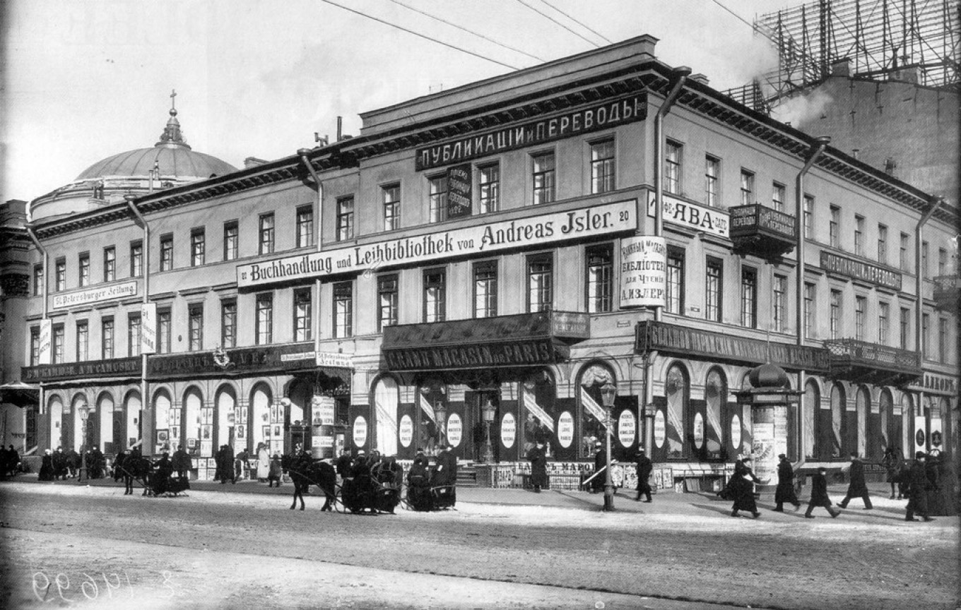 
					Johann Isler’s restaurant on Nevsky Prospekt.  Even in 1897, the restaurateur's descendants were still doing a booming business.					 					Courtesy of authors				