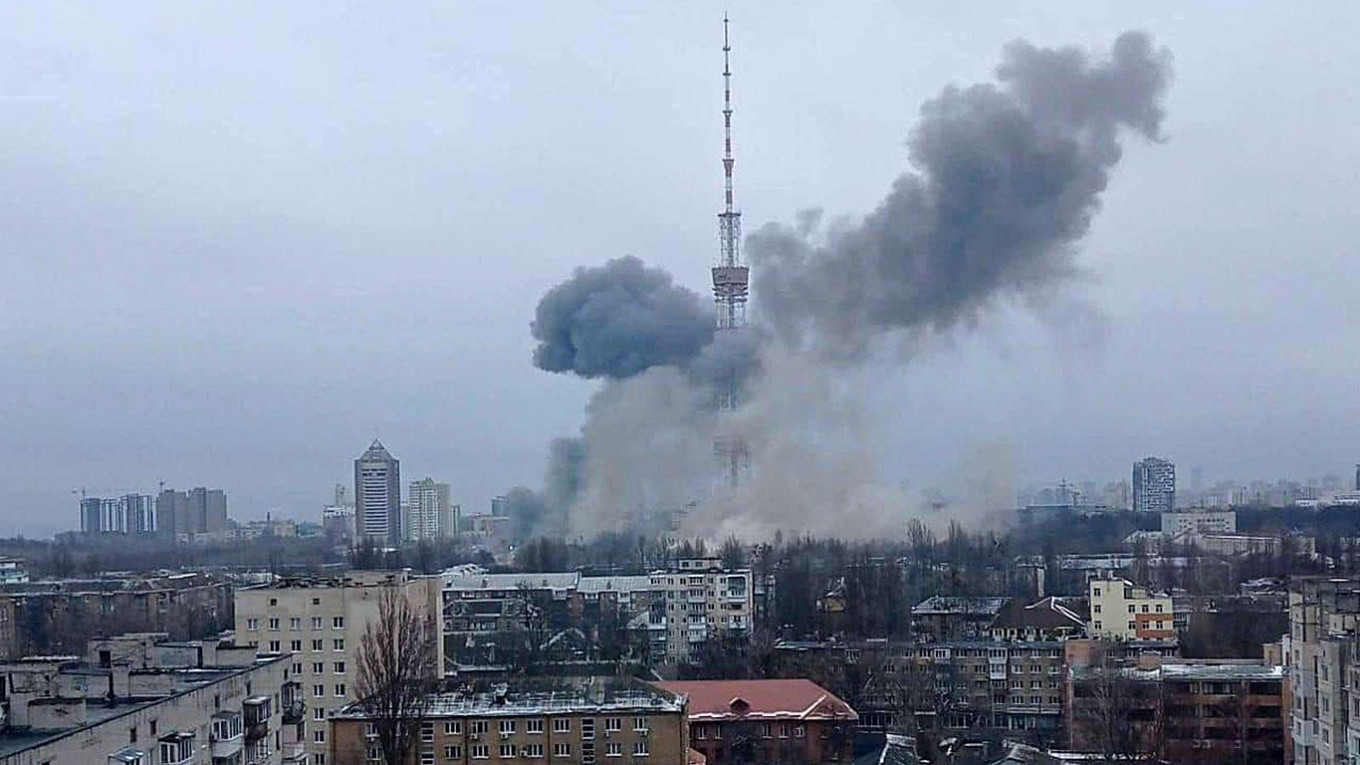 Russian Strike Hits Kyiv TV Tower, Cuts Broadcasts - The Moscow Times