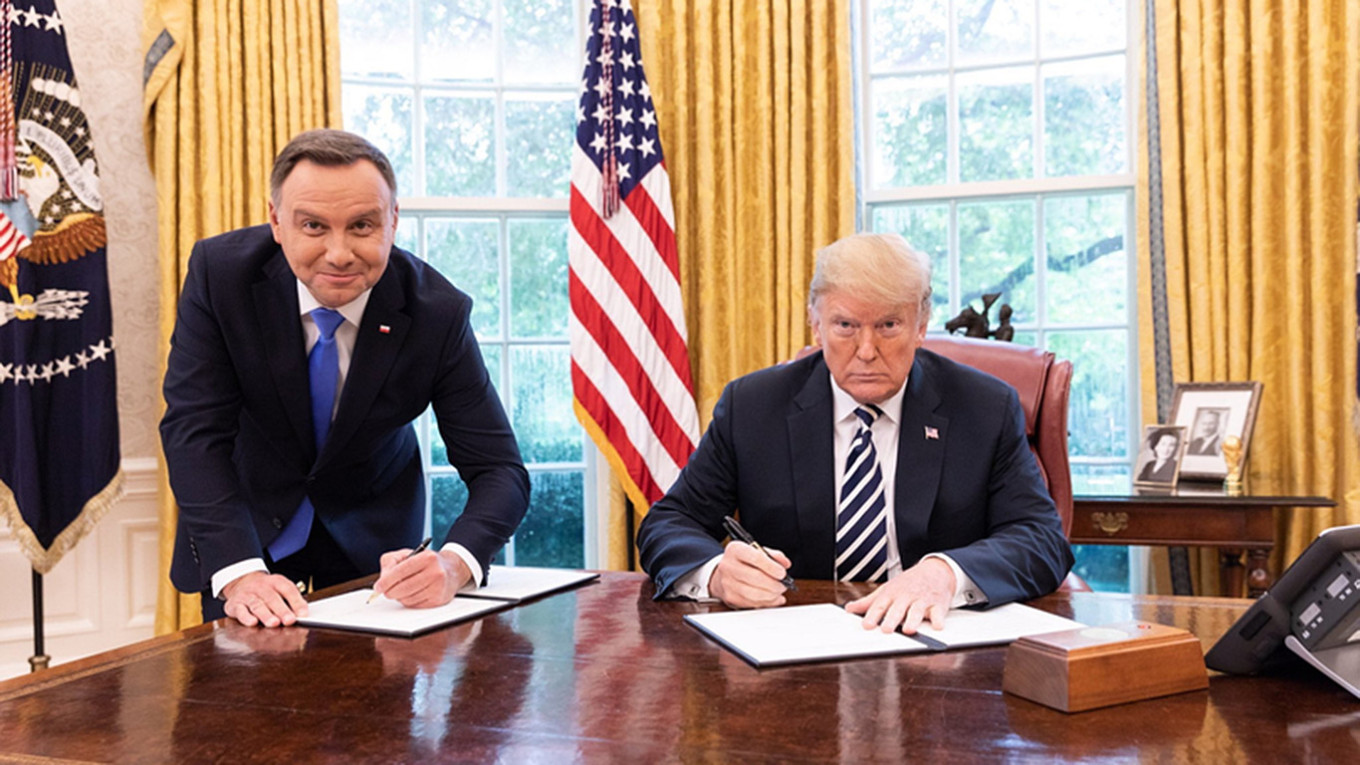 
					Polish President Andrzej Duda and U.S. President Donald Trump.					 					The White House				