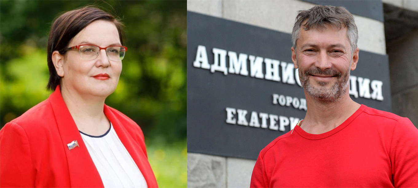 
					Yulia Galyamina and Yevgeny Roizman.					 					Yulia Galyamina / Facebook, Lee Ayrton (CC BY-SA 4.0)				