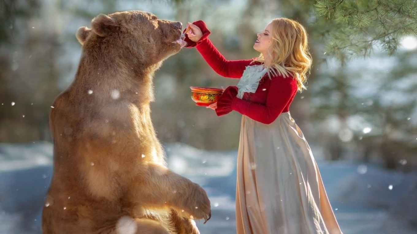 Russian Bear Model Steals the Spotlight With Fairy-Tale Photoshoots