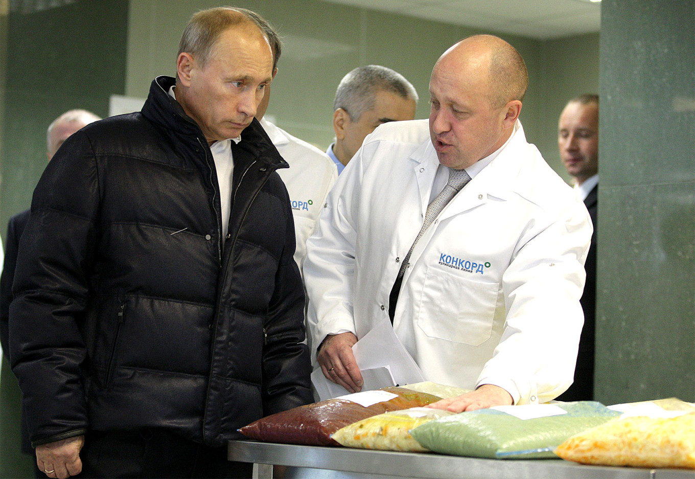 
					Prigozhin and Putin in 2010.					 					Government of the Russian Federation				