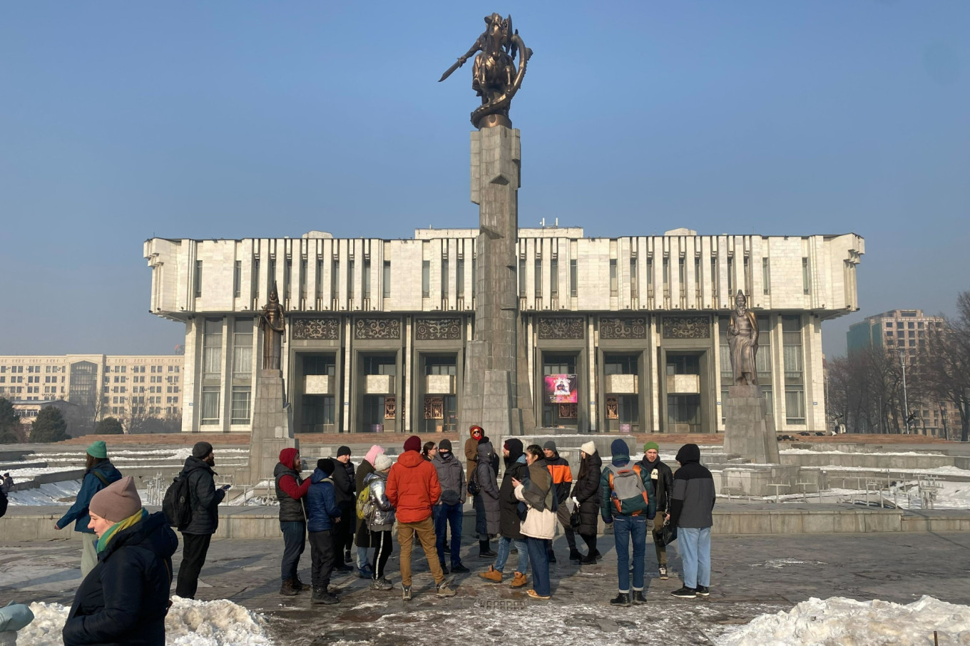 
					Pro-Navalny protesters in Bishkek, Kyrgyzstan. 					 					Nurbek Savitahunov				