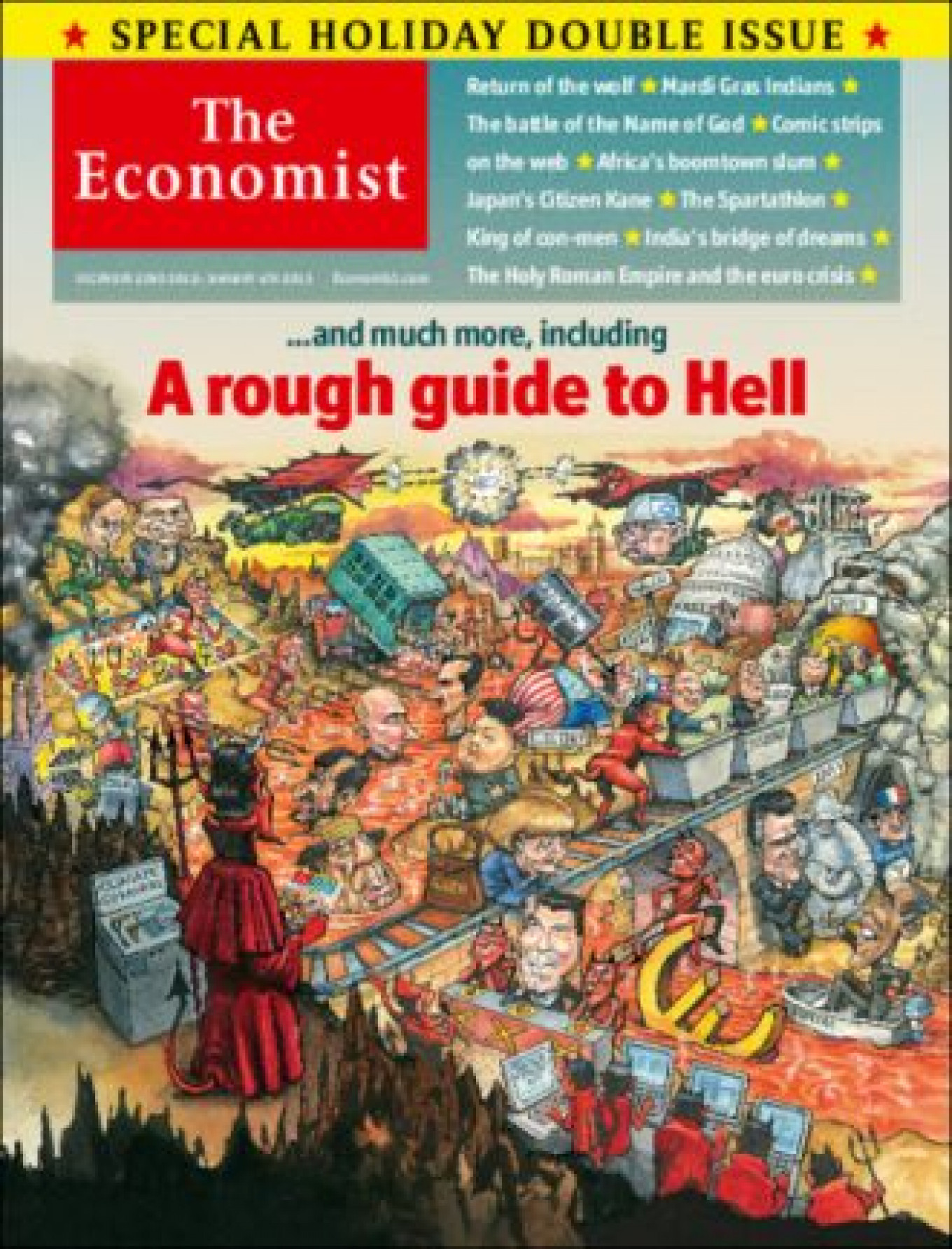 Putin Pictured in Hell on The Economist Cover