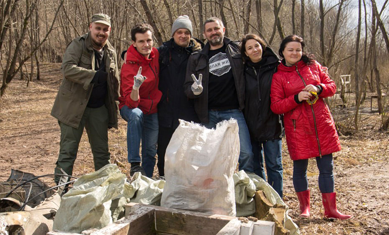 
					Staff of media outlet Zvezda before the Russian invasion of Ukraine.					 					Courtesy photo				