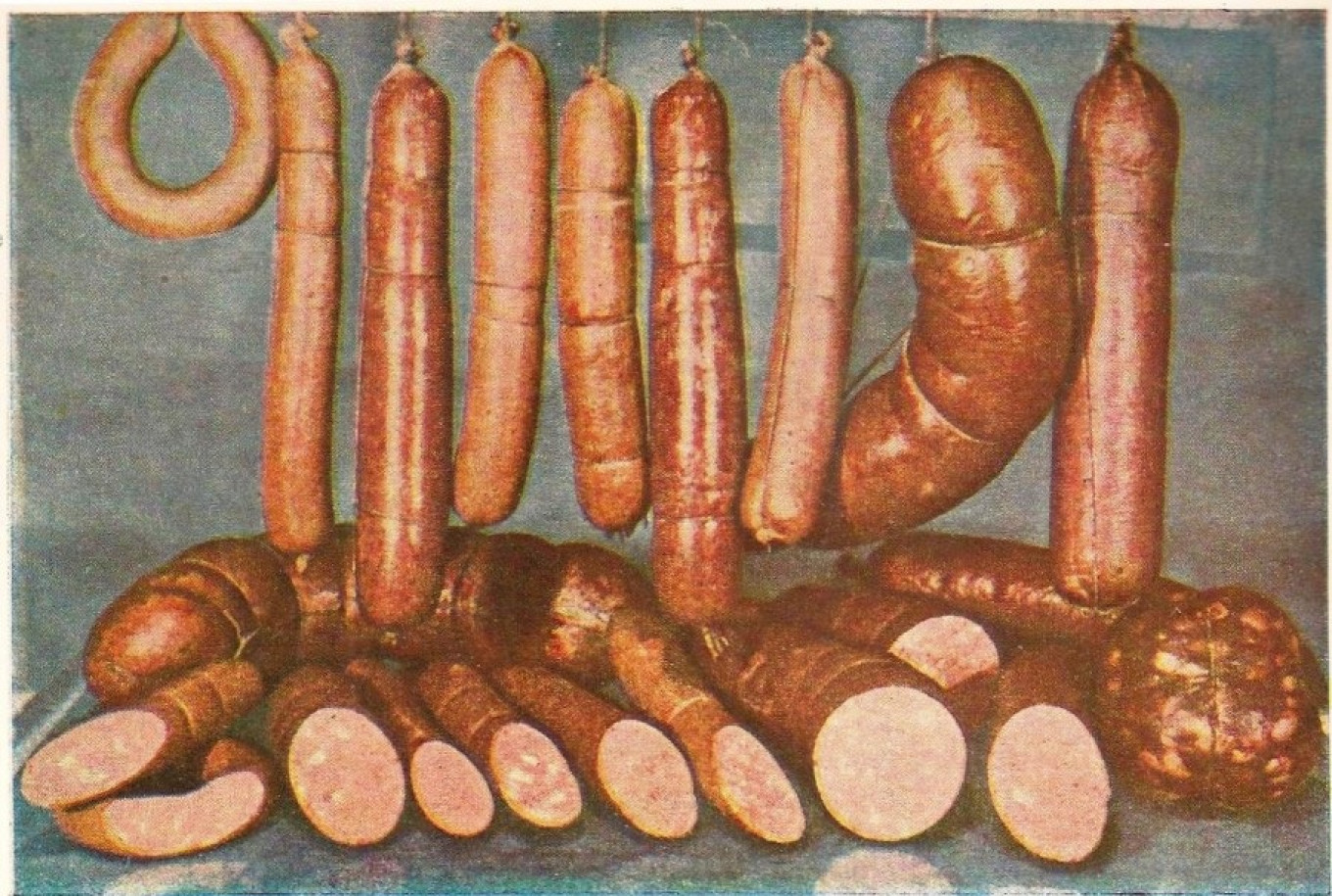 
					Illustration from the Soviet book "Technology of Sausage Production" (1952).					 					Wikimedia Commons				