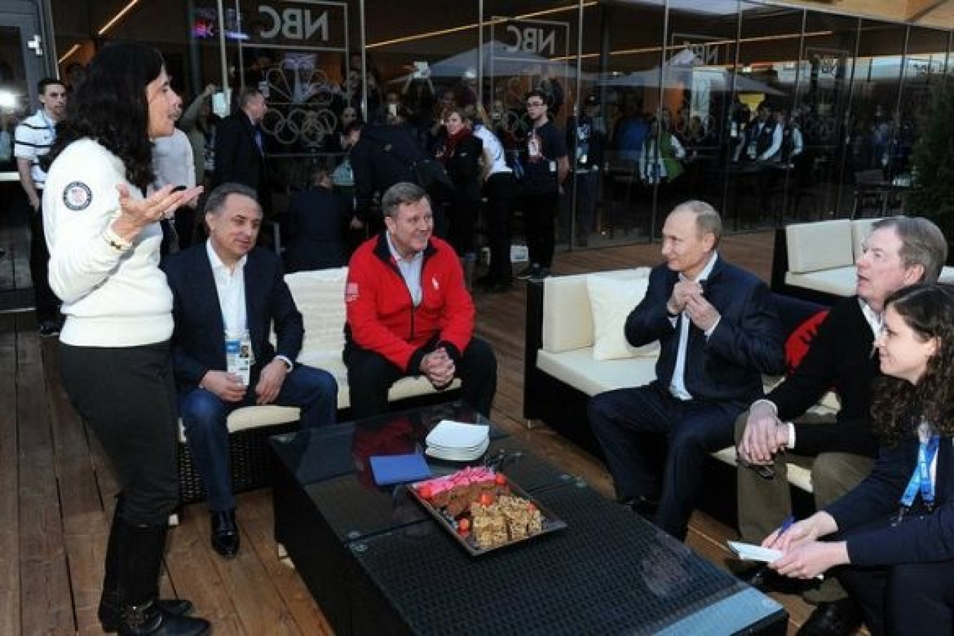 Putin Drops By USA House and Canada House in Sochi