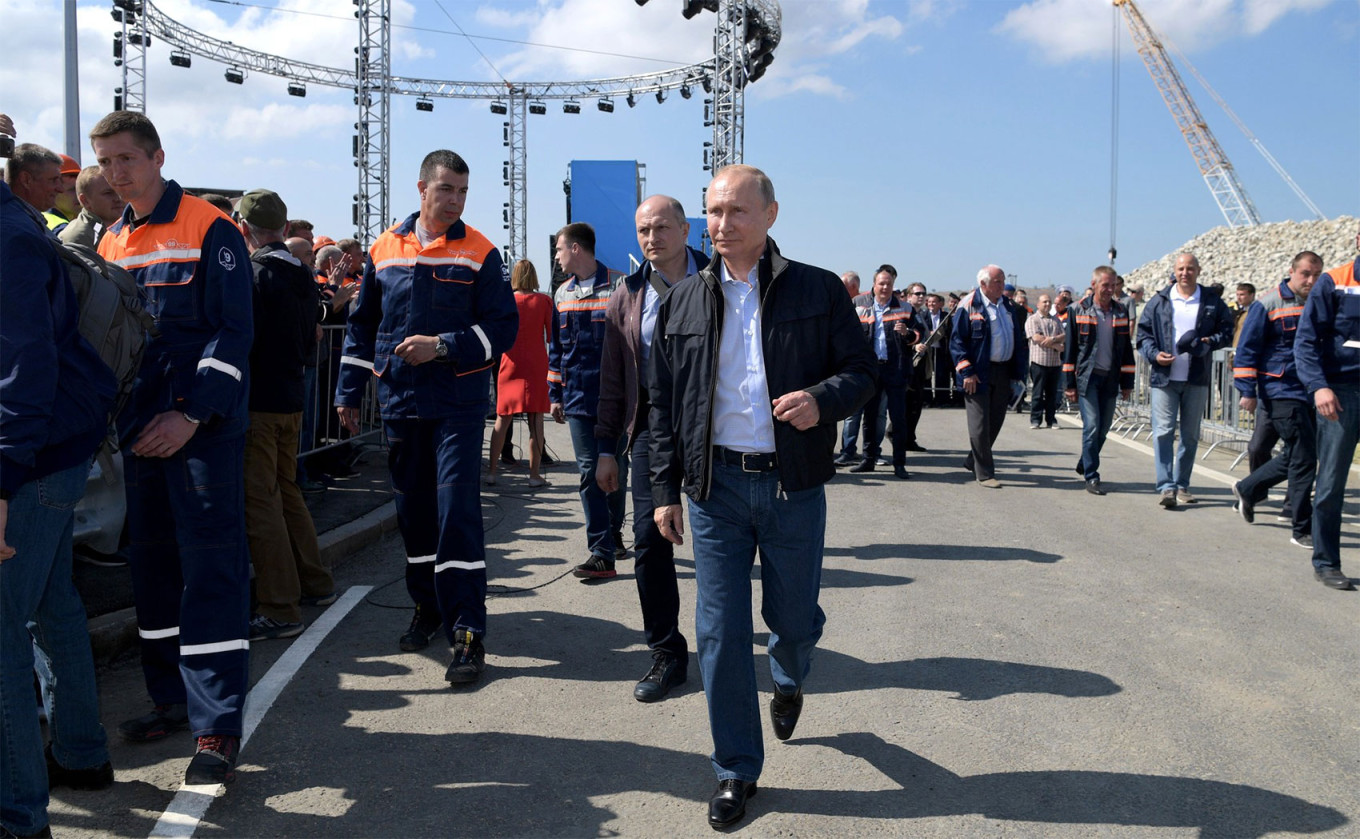 
					Vladimir Putin at the opening of the Crimean bridge in 2018.					 					kremlin.ru				