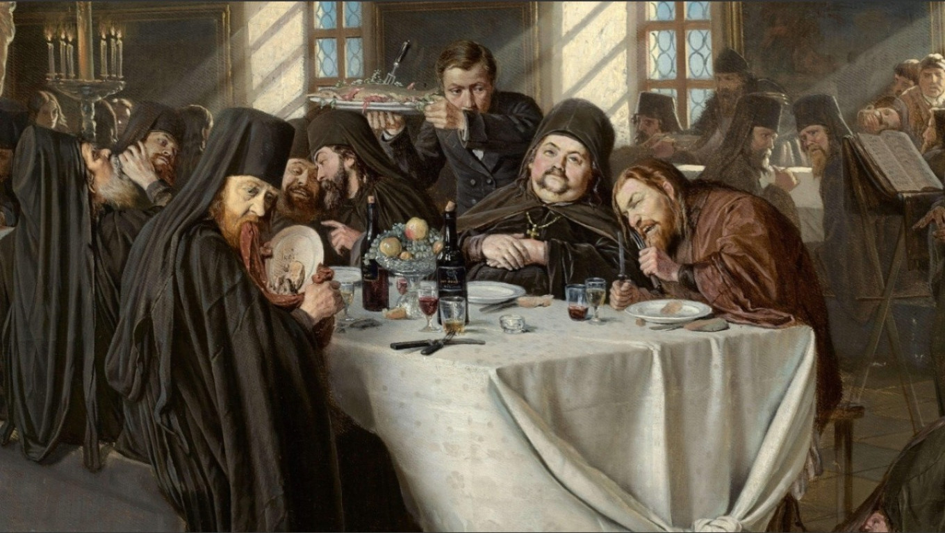 Meal in Monastery by Vasily Perov. Wikimedia Commons