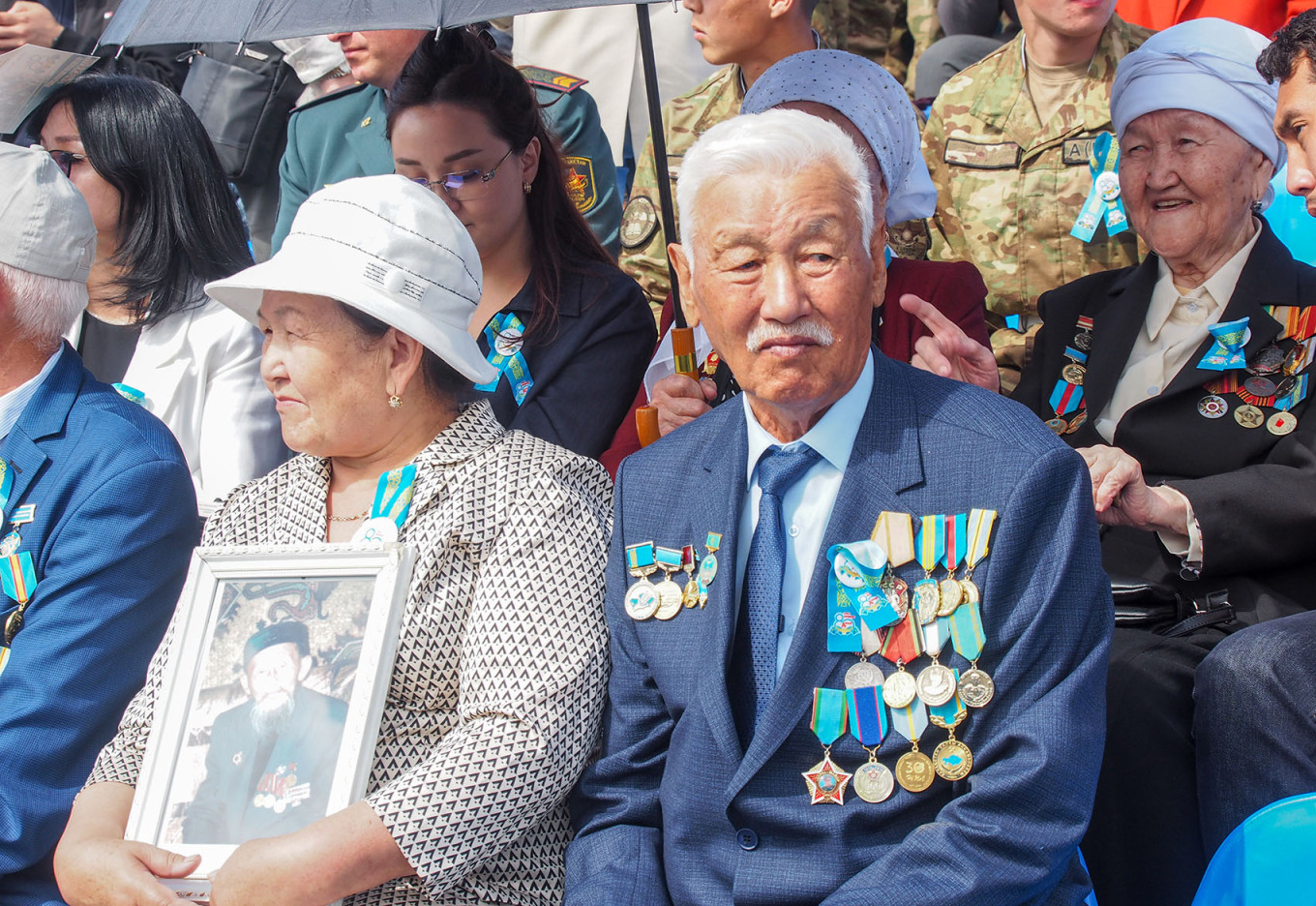 Spectators at the Victory Day military parade in Astana, Kazakhstan marking the 80th anniversary of the victory over Nazi Germany in World War II. Andrei Gryaznov / TASS