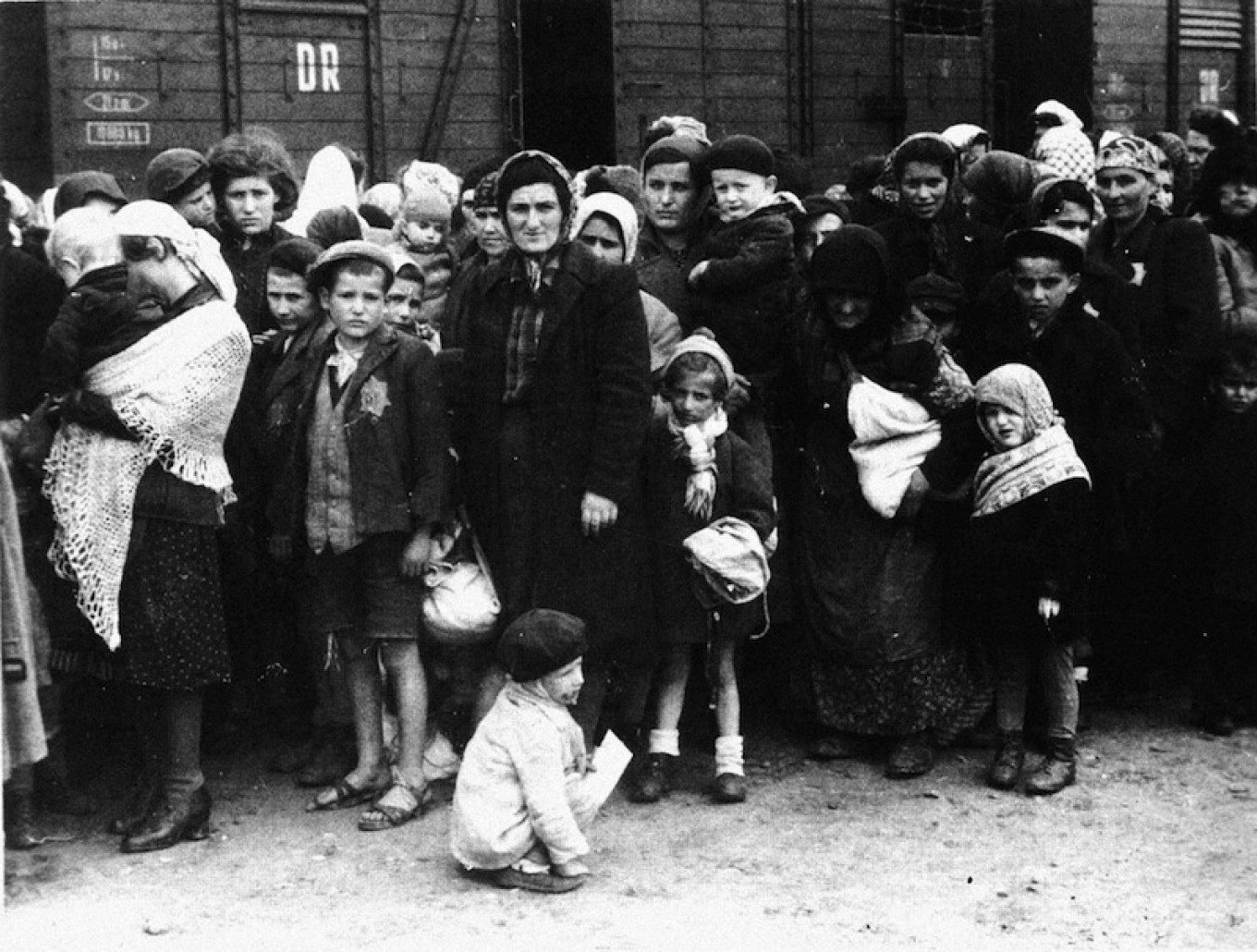 
					Hungarian Jews arrival at the Nazi death camp Auschwitz in Poland in the summer of 1944. 					 					German Federal Archives				