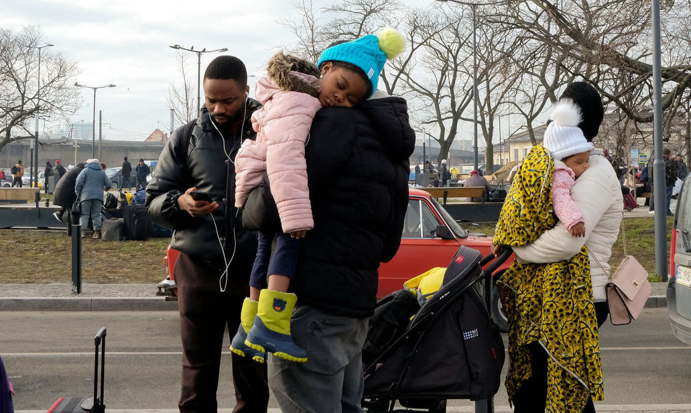 
					Students from Africa, India, and the Middle East are among the refugees.					 					Francis Farrell				