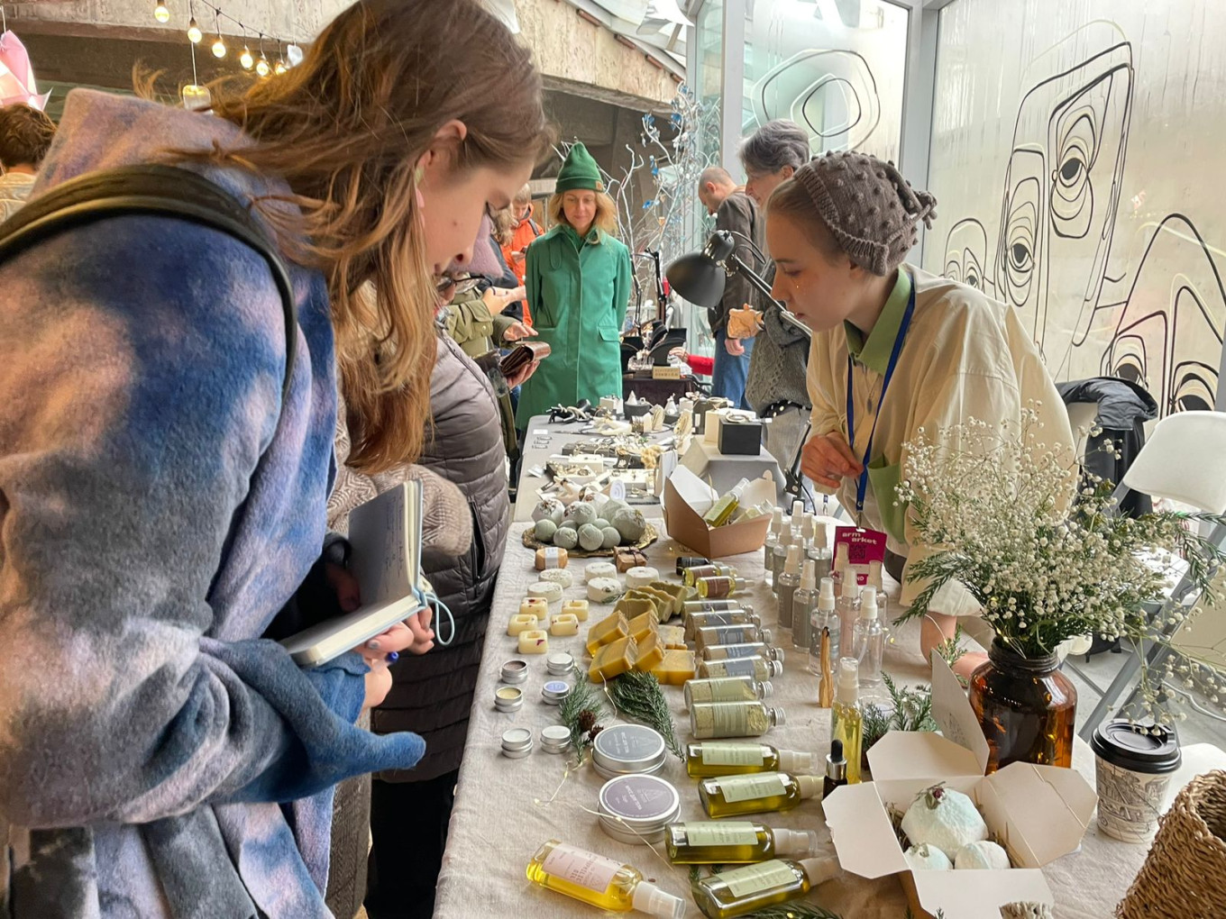 
					The booth for Moscow-based natural cosmetics brand La Hoja, which opened an Armenian location in October, at a recent craft and clothing fair in Yerevan					 					Samantha Berkhead / MT				