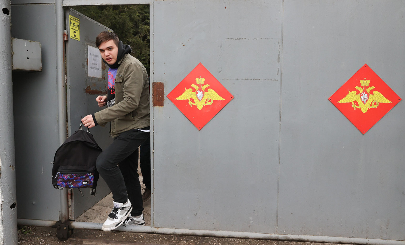 A conscript at a military recruitment office in Kremlin-annexed Crimea.. Sergei Malgavko / TASS