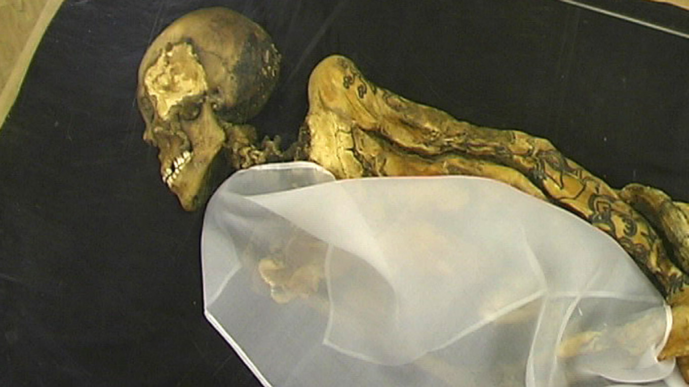 
					The mummy known as the “Altai Princess,” or “Siberian Ice Maiden.”					 					Kobsev (Public Domain)				