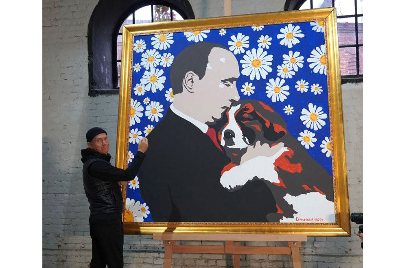 
					“Putin with a Puppy” by artist Alexei Sergienko.					 					twitter.com/Kremlinpool_RIA				