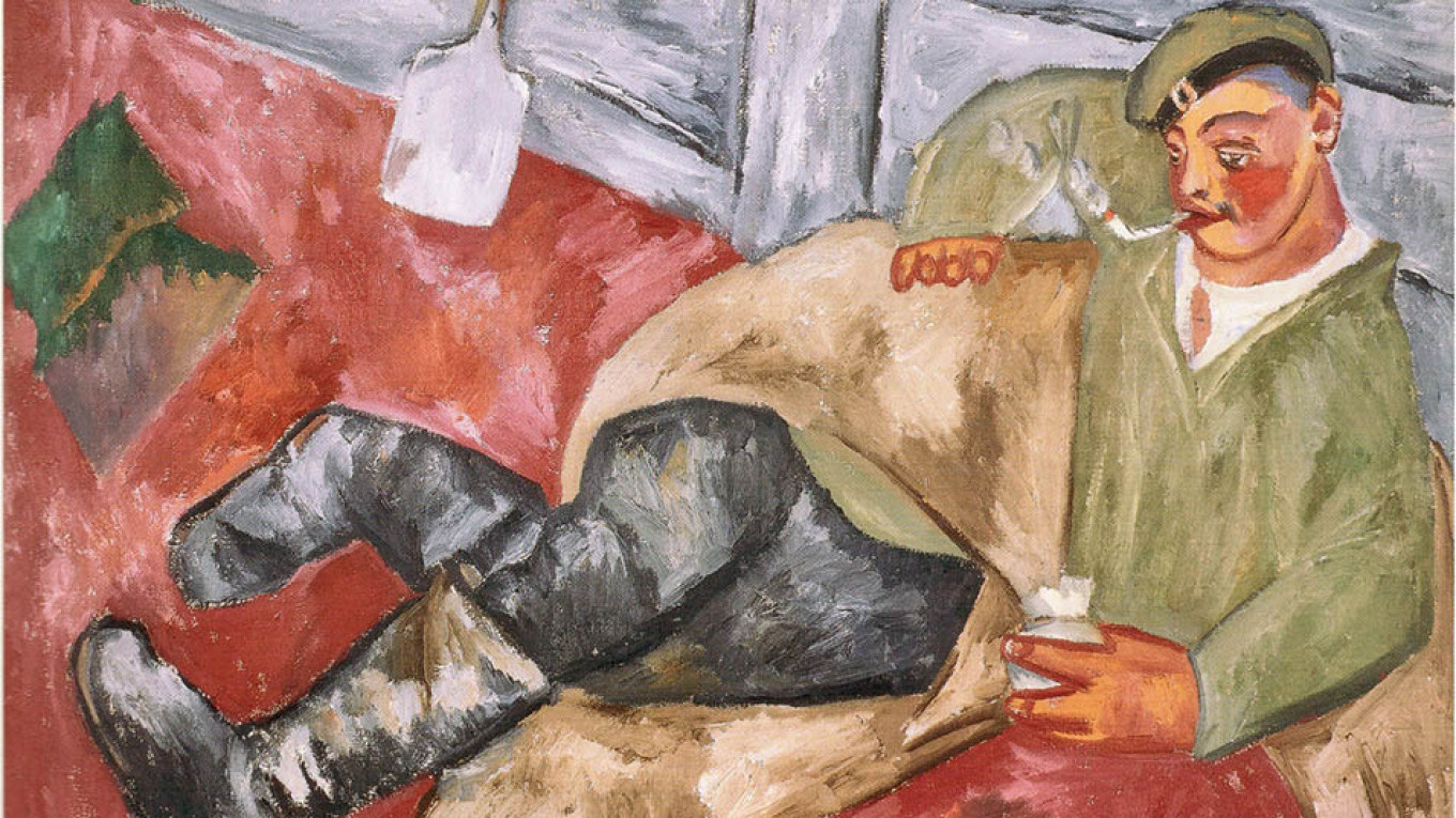 
					"A Soldier at Rest" (1911) by Mikhail Larionov 					 					Courtesy of the Tretyakov Gallery				