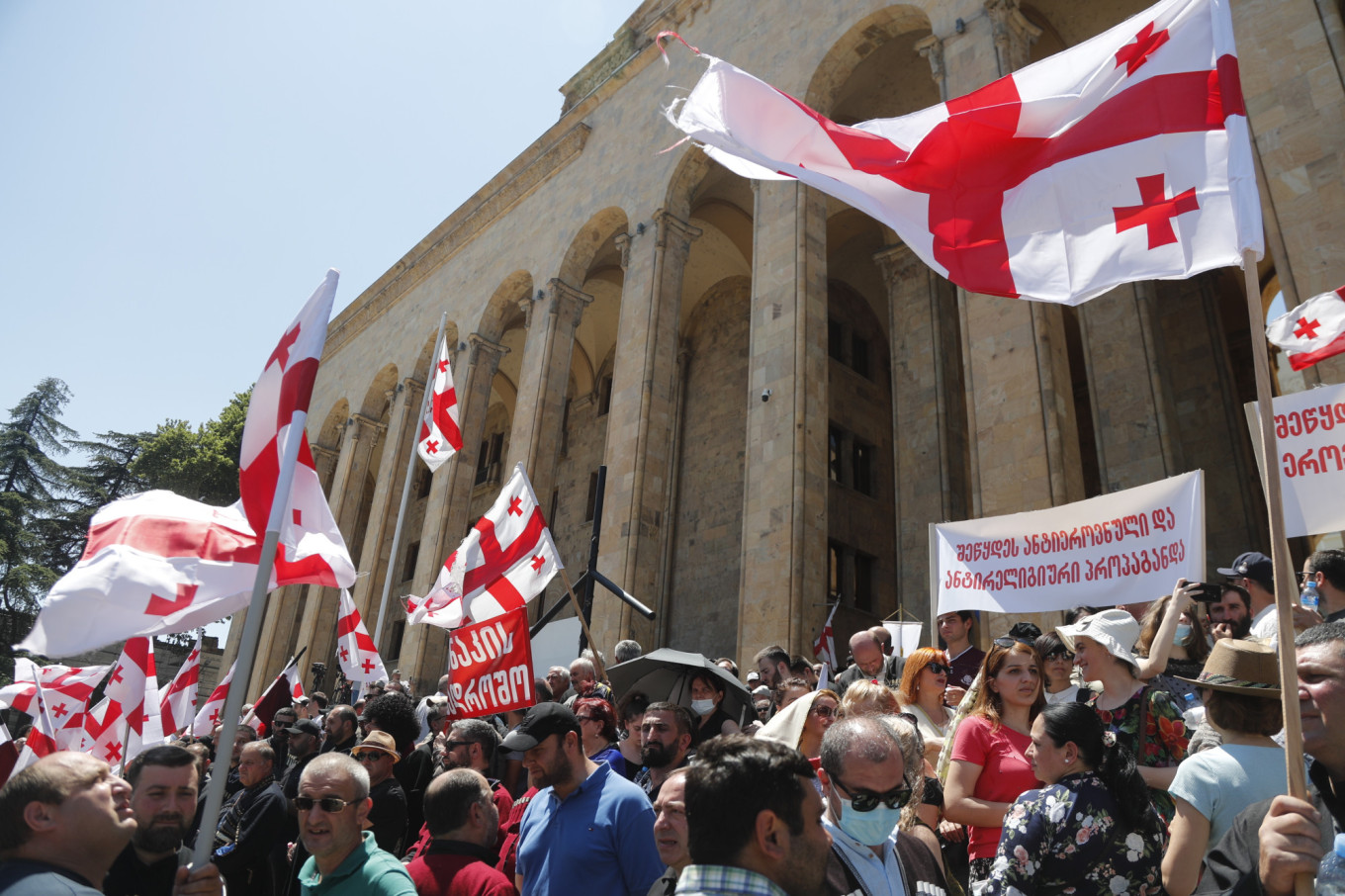 
					* Nationalist rally against LGBT community activities in Tbilisi, Georgia in 2021 					 					TASS / Zurab Kurtsikidze 				