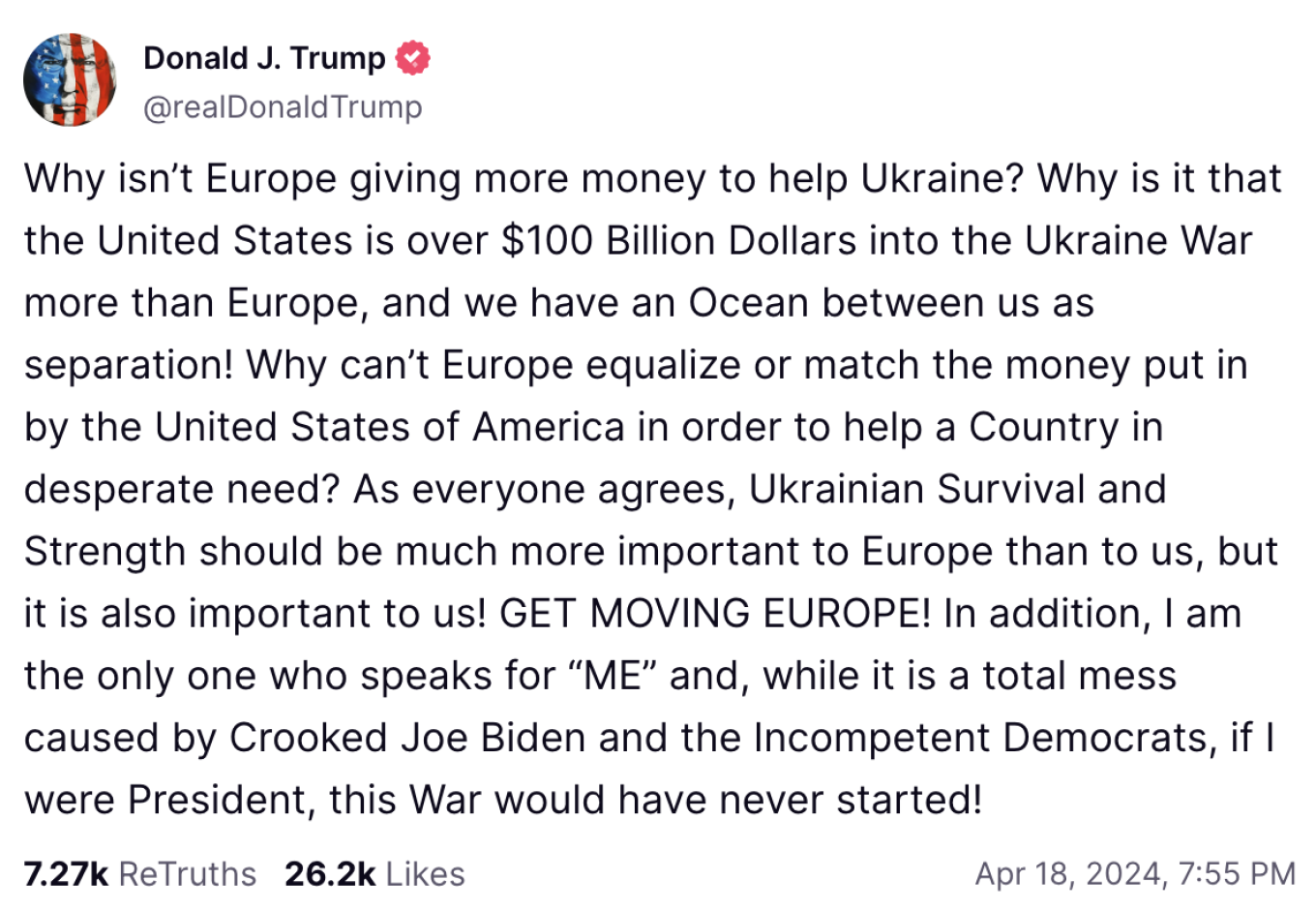 What Trump Has Said About Ukraine Over the Years