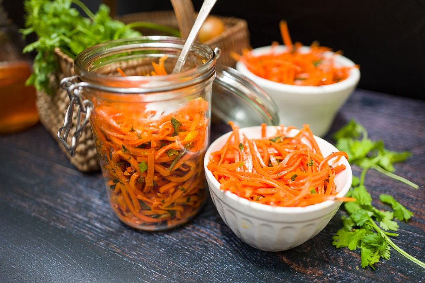 Korean carrot salad morkovcha shredding - Gala in the kitchen