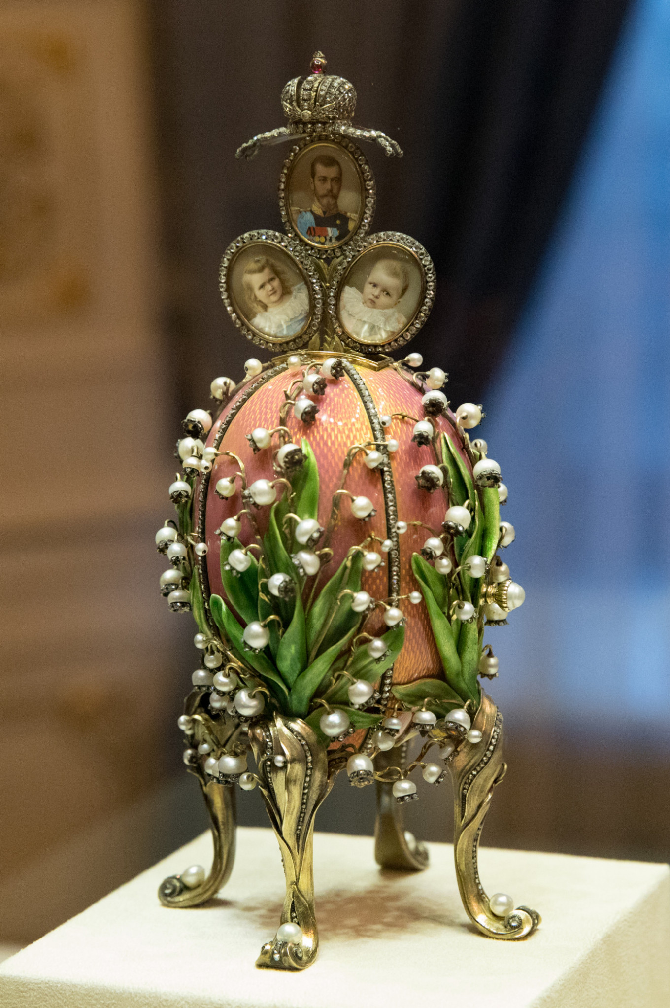 
					The Lily-of-the-Valley Egg, 1898, presented by Emperor Nicholas II to Empress Alexandra 					 					Link of Times Foundation				