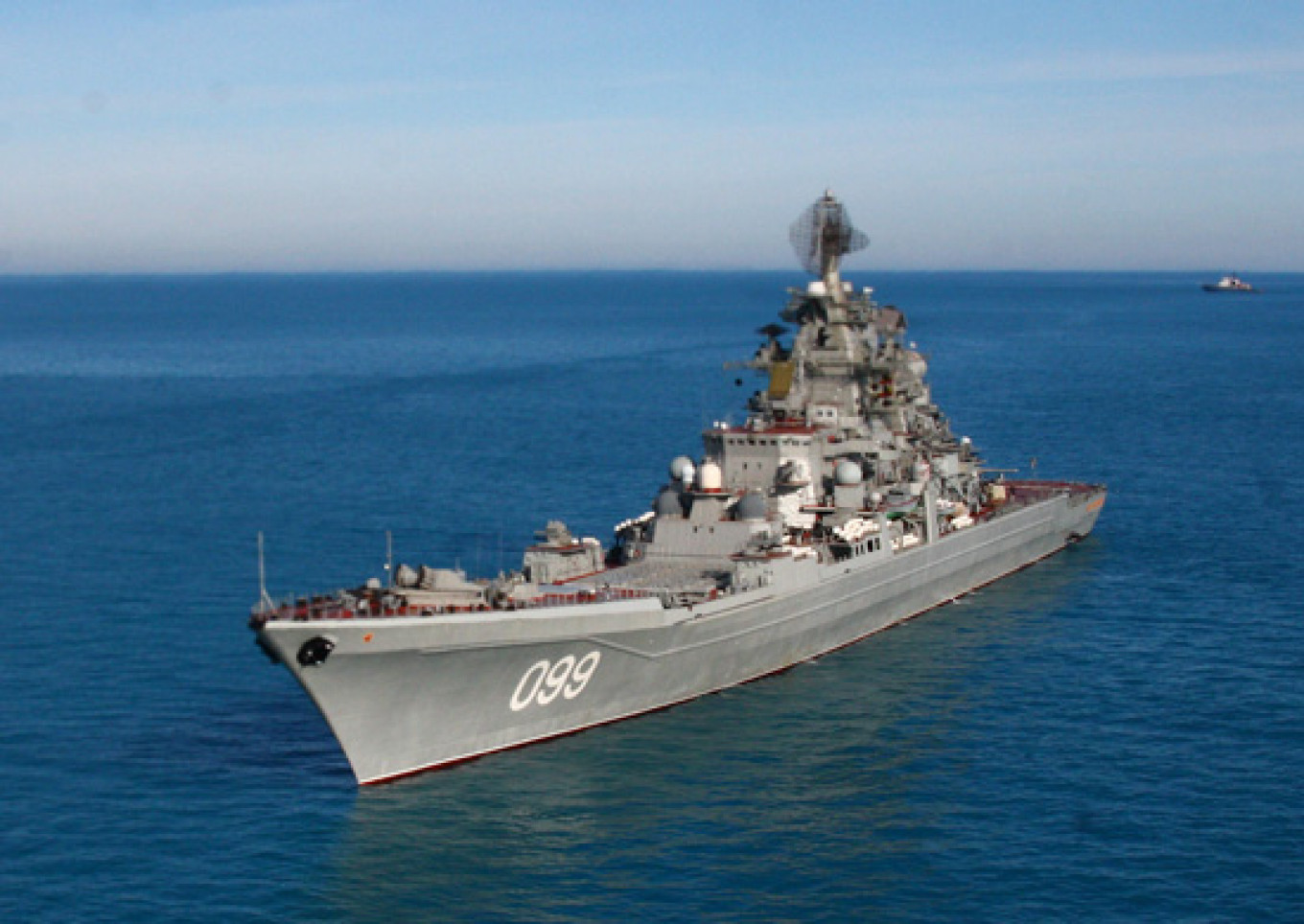 
					The Russian battlecruiser Peter the Great, the world's most powerful ship. It is deploying to Syria alongside Kuznetsov.					 					Defense Ministry				