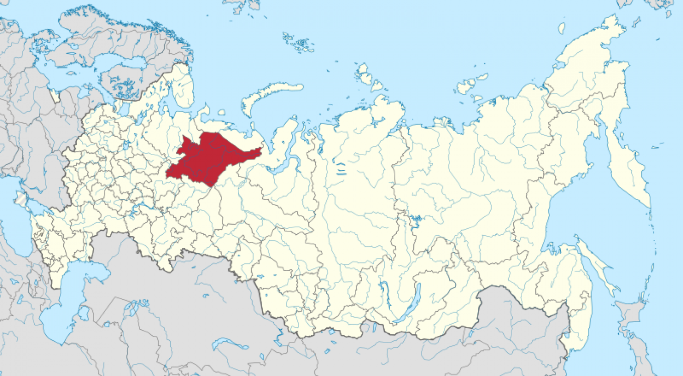 
					The Komi Republic, located in northeastern Russia. 					 									