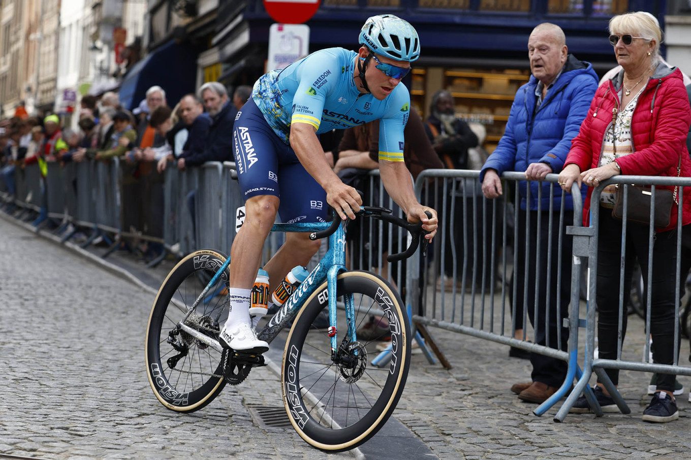 
					Gleb Syritsa during the UCI World Tour Classic Brugge De Panne cycling race in 2024.					 					Zuma / TASS				