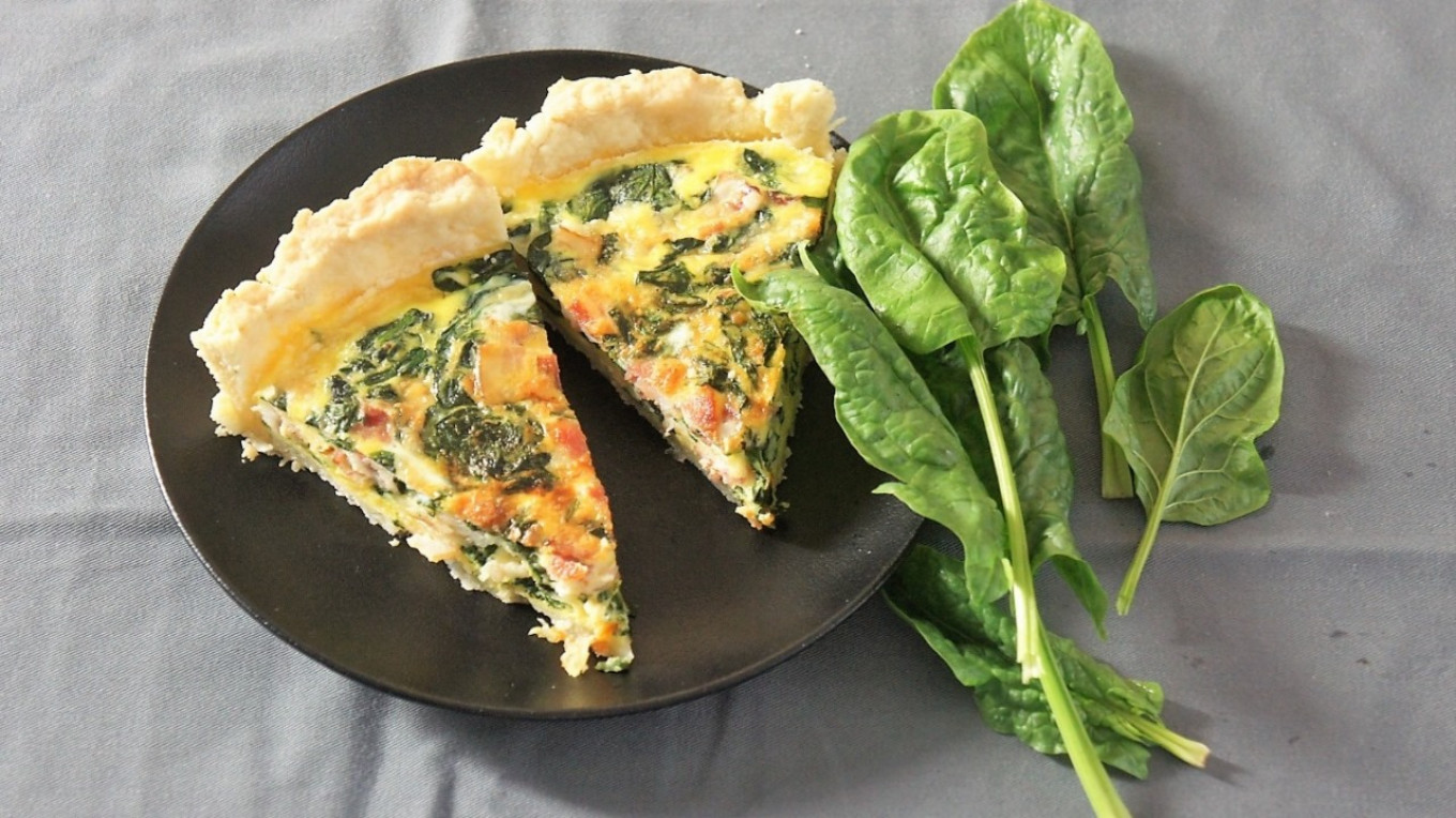 
					Spinach quiche.					 					Olga and Pavel Syutkin				