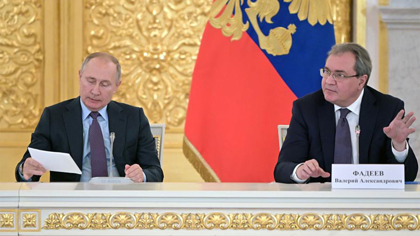 
					Vladimir Putin and Human Rights Council Chairman Valery Fadeyev.					 					president-sovet.ru				
