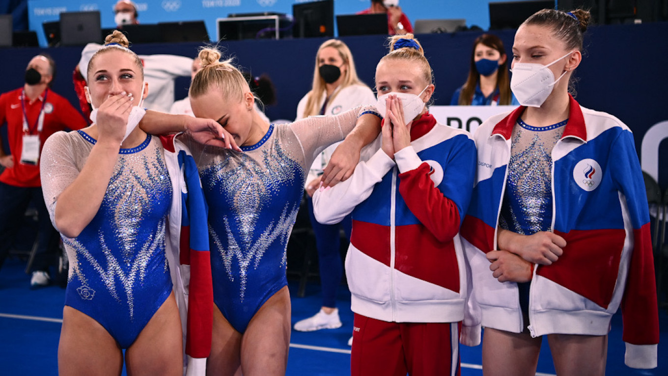 Russian Women Win Olympics Gymnastics Team Final After Biles Exit The Moscow Times