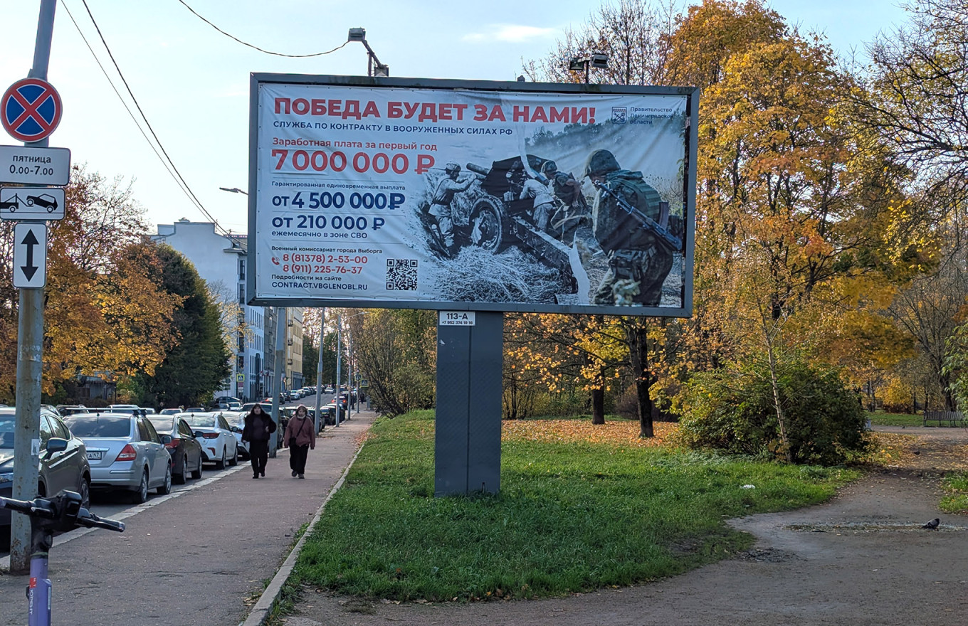 
					A billboard for military recruitment.					 					Moscow Times Reporter				