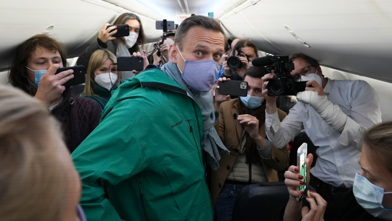 
					Alexei Navalny before his detention.					 					Mstyslav Chernov / AP / TASS				