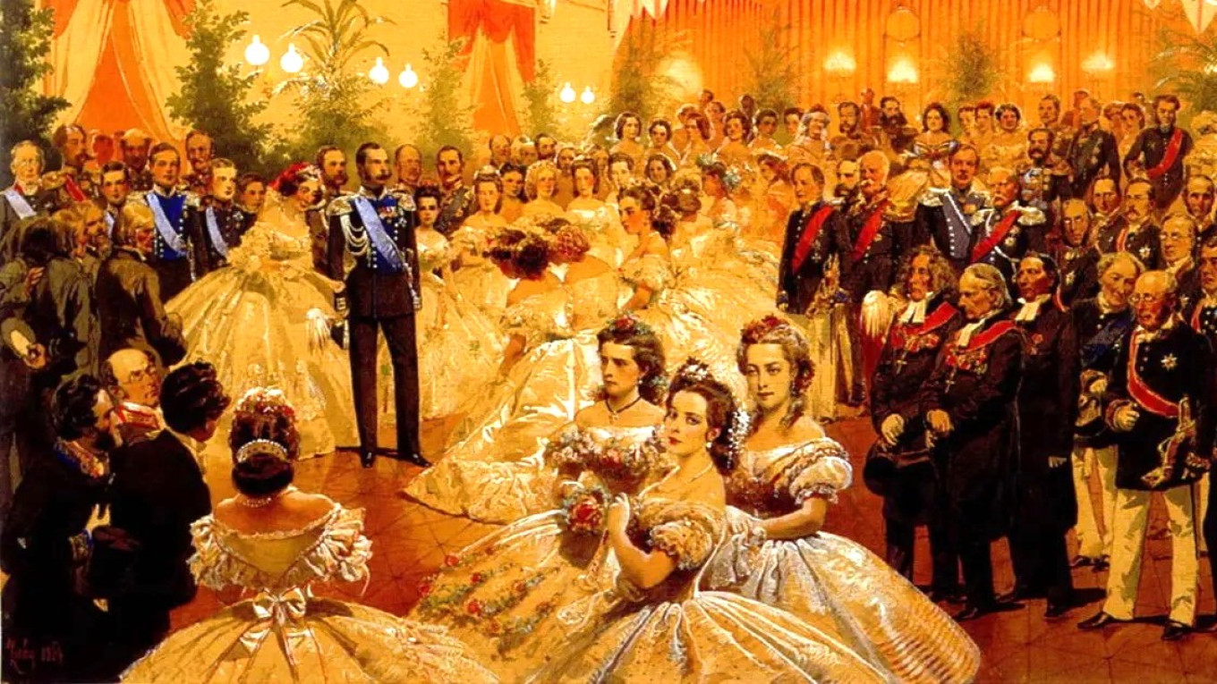 
					Ball in Honor of Emperor Alexander II in 1863, by Mihály Zichy.					 					Wikimedia Commons				