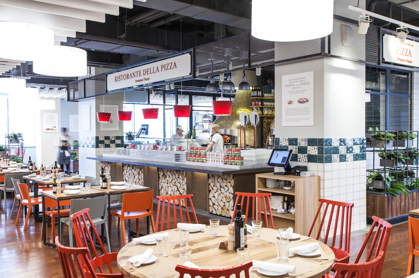 
					Visitors who have worked up a hunger can enjoy freshly-made food at Eataly's in-house restaurants.					 					EATALY				