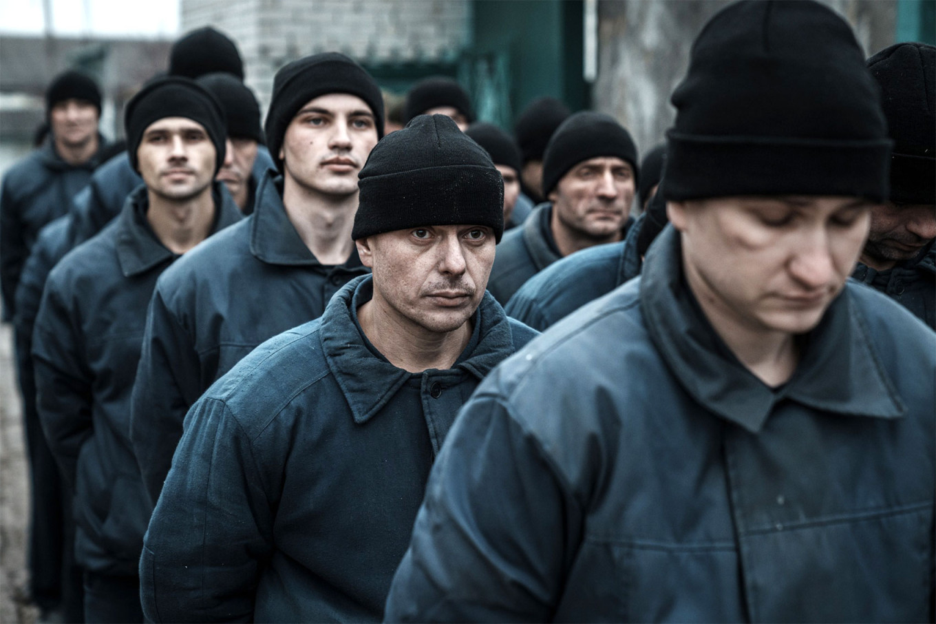 A group of Russian prisoners of war in a Ukrainian prison.  Project 