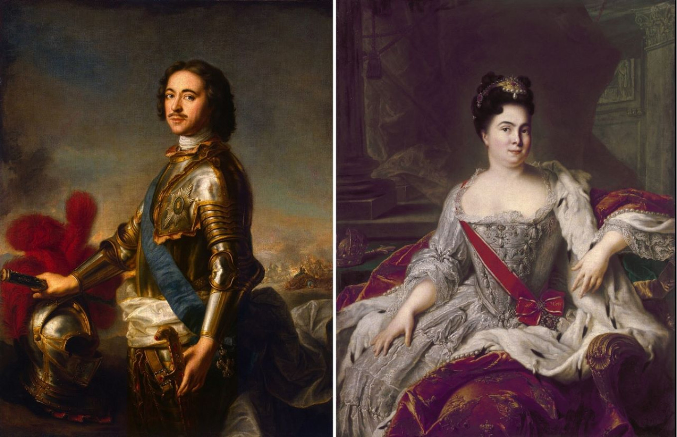 
					Portraits of Peter I and Catherine by Jean-Marc Nattier 					 					Wiki Commons				