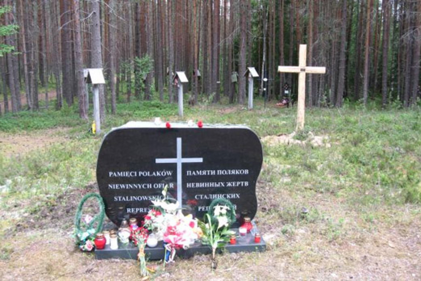 
					Among the victims of Stalin's terror in Sandarmokh are Russians, Ukrainians, Poles, Finns, Germans, Jews - more than 50 nationalities overall. 					 					www.solovki.ca				