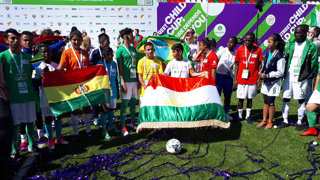 
					Team captains at the opening ceremony of the Street Child World Cup					 					Lena Smirnova				