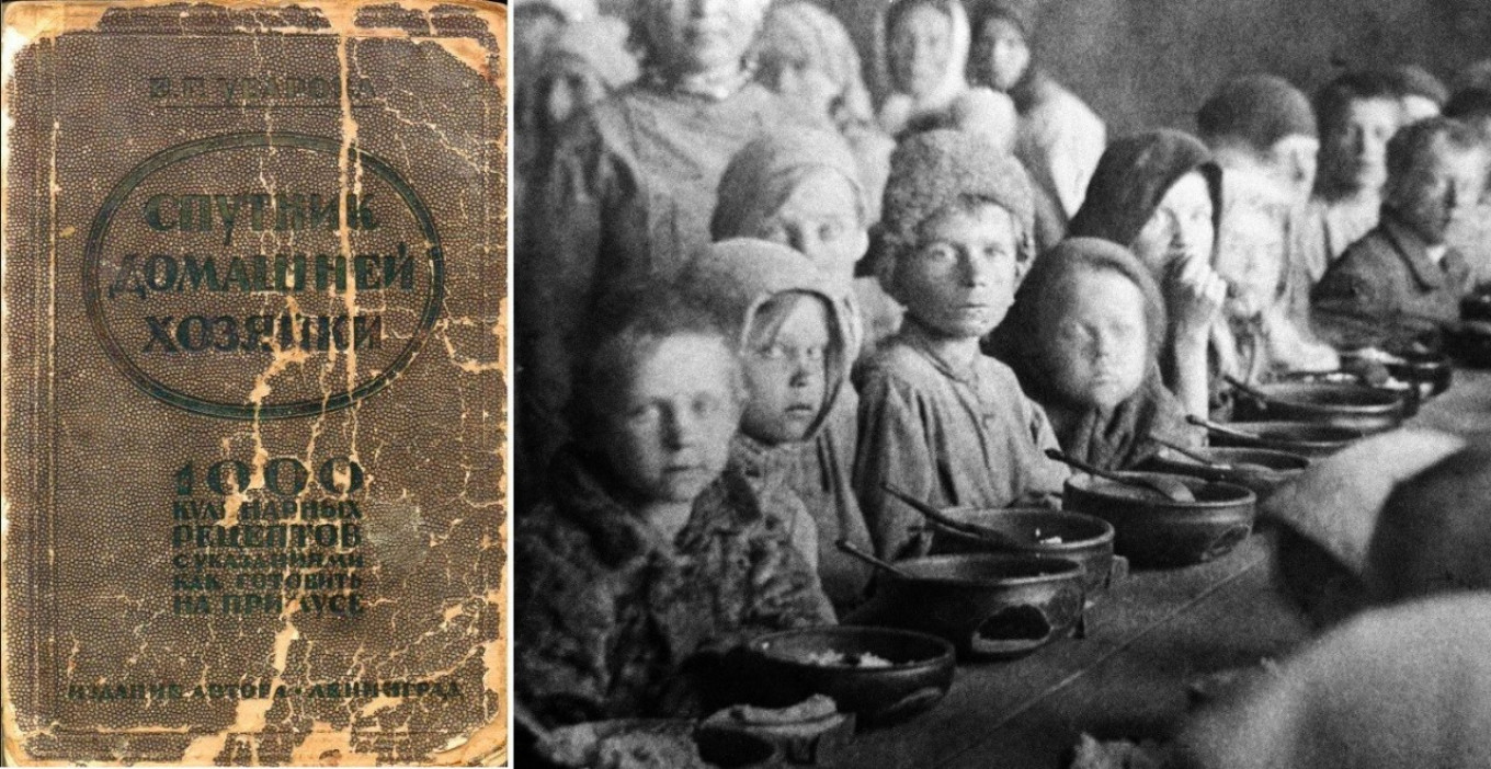 
					 The book "Housewife's Companion," 1927 and a public canteen in Samara, 1922.					 					WikiCommons				