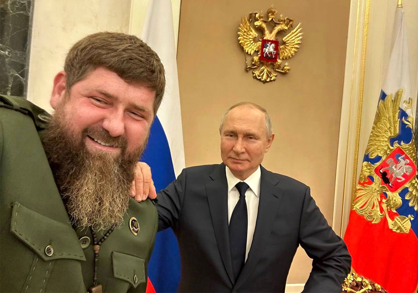 
					President Vladimir Putin and Chechen leader Ramzan Kadyrov during a meeting on June Vladimir Putin and Ramzan Kadyrov during a meeting on June 27. 					 					Ramzan Kadyrov / VK				