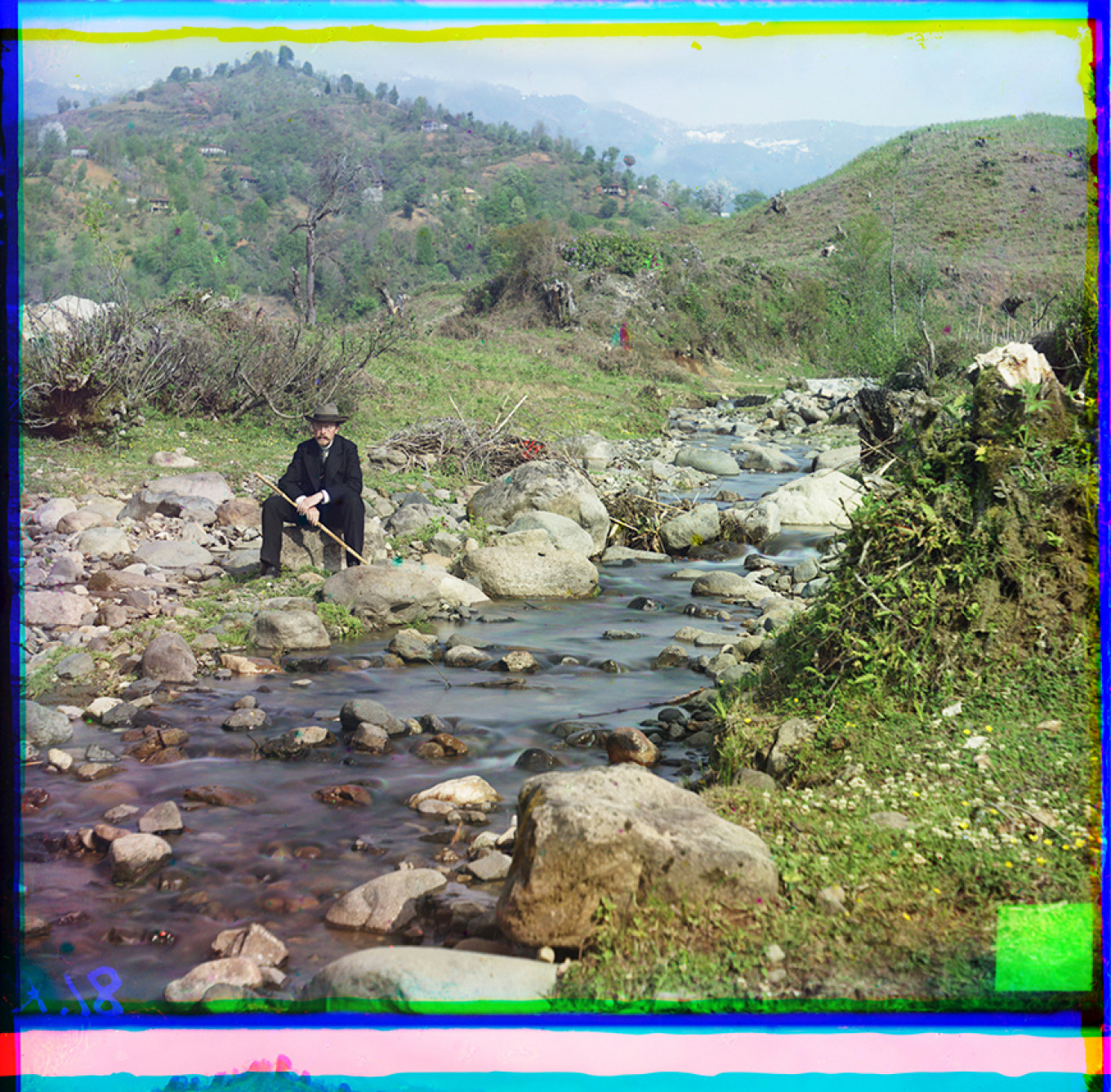 Sergey Prokudin-Gorsky by Skuritskhali River near Batumi, taken in March 1912 by one of his assistants. 21468