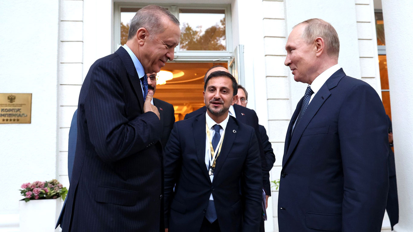 
					Putin and Erdogan during a meeting at the Rus health resort in Sochi in 2022.					 					TASS / kremlin.ru				