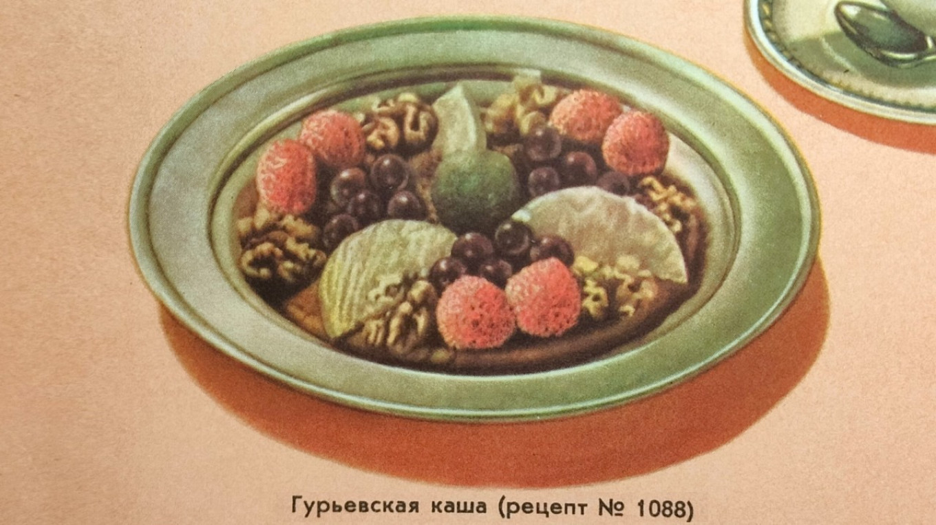 
					 Guryev porridge recipe #1088, photo from the book "Russian cuisine,” 1962.					 					Wikimedia Commons				