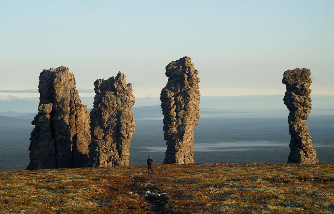 The Manpupuner rock formations in the republic of Komi are seven uniquely s...