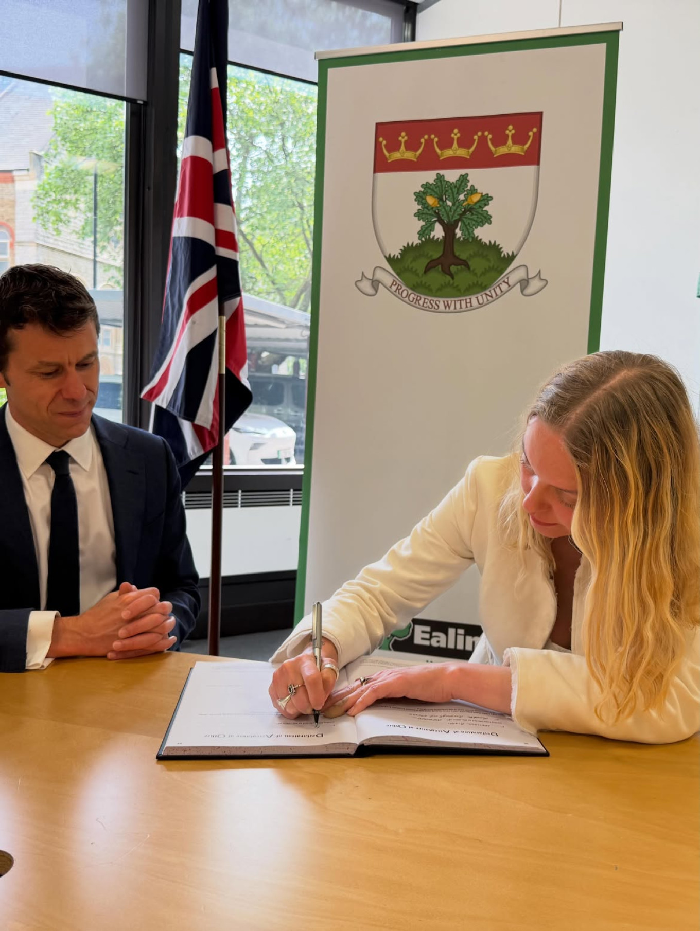 
					Ksenia Maximova at her swearing-in ceremony for Ealing Borough Council, London.					 					ksenia_maximova__ / Instagram				