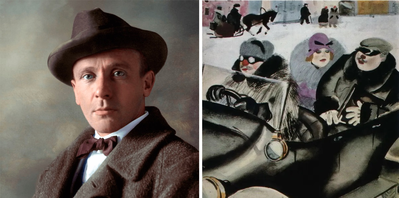 
					 Mikhail Bulgakov, 1928, and Konstantin Rudakov's picture "NEPmans," 1927.					 					WikiCommons				