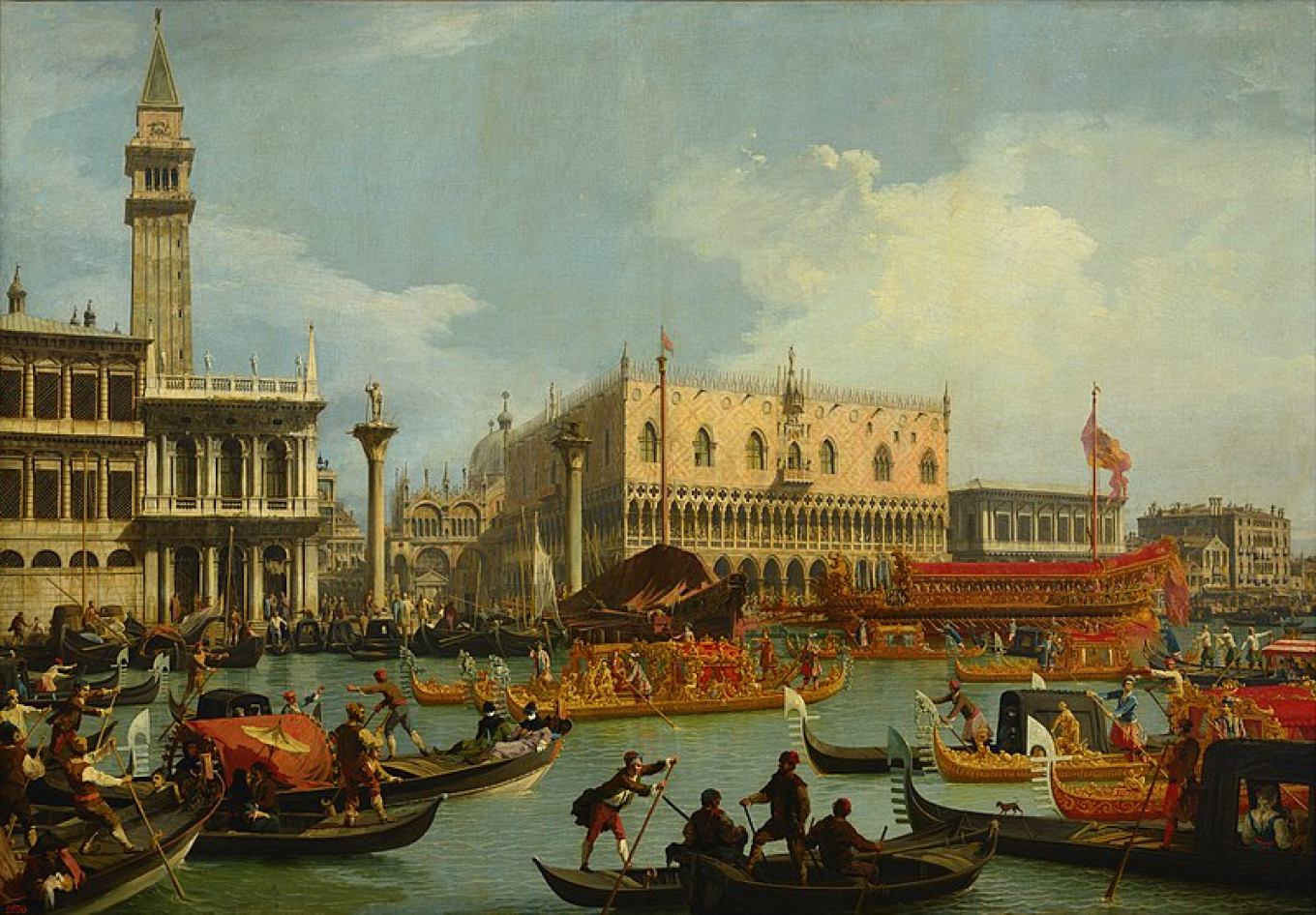 
					Canaletto’s “Bucentaur’s Return to the Pier by the Palazzo Ducale” is one of the real treasures of the show.					 					Wikicommons				